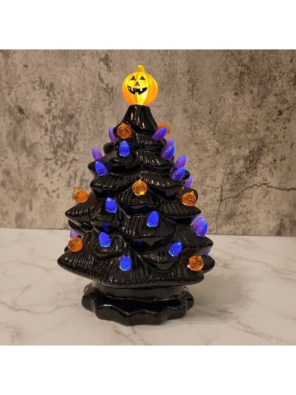 Halloween themed lighted Christmas tree Large